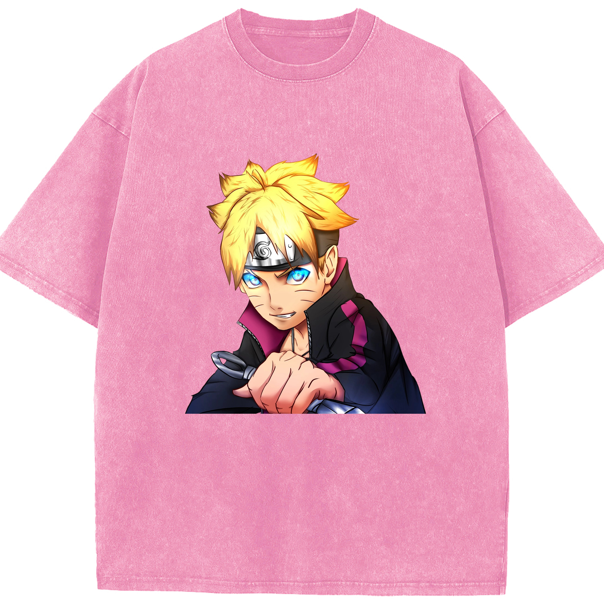 （画像用） NARUTO -ナルト- うずまき ボルト Uzumaki Boruto 綿100% ヴィンテージ風 半袖Tシャツ（フロントプリント）